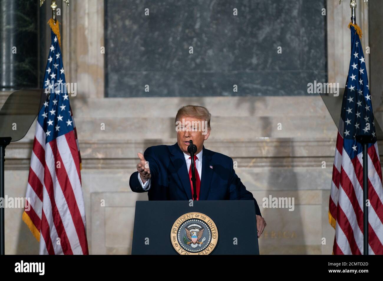 United States President Donald J. Trump makes remarks at the White ...