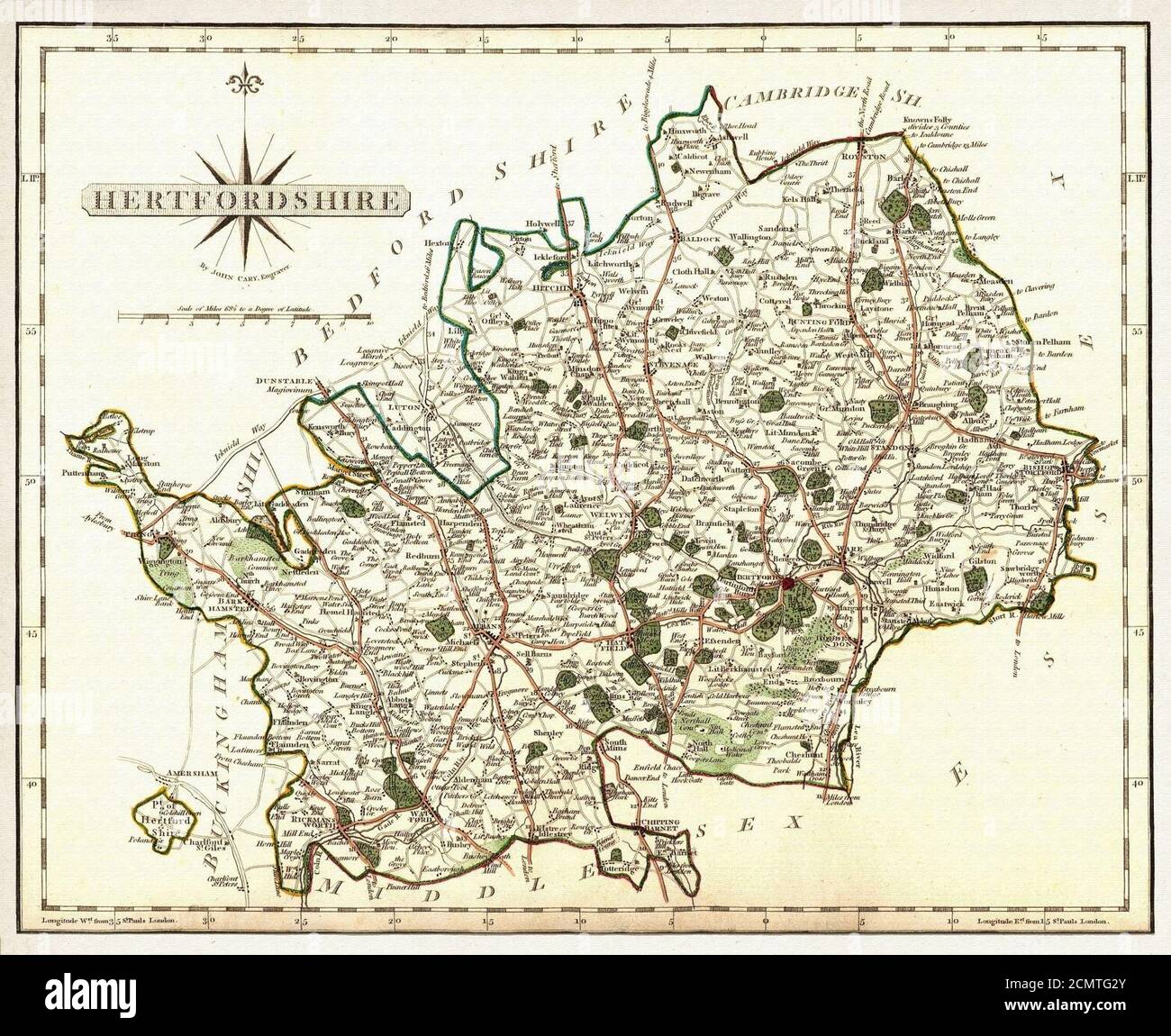 Hertfordshire map hires stock photography and images Alamy