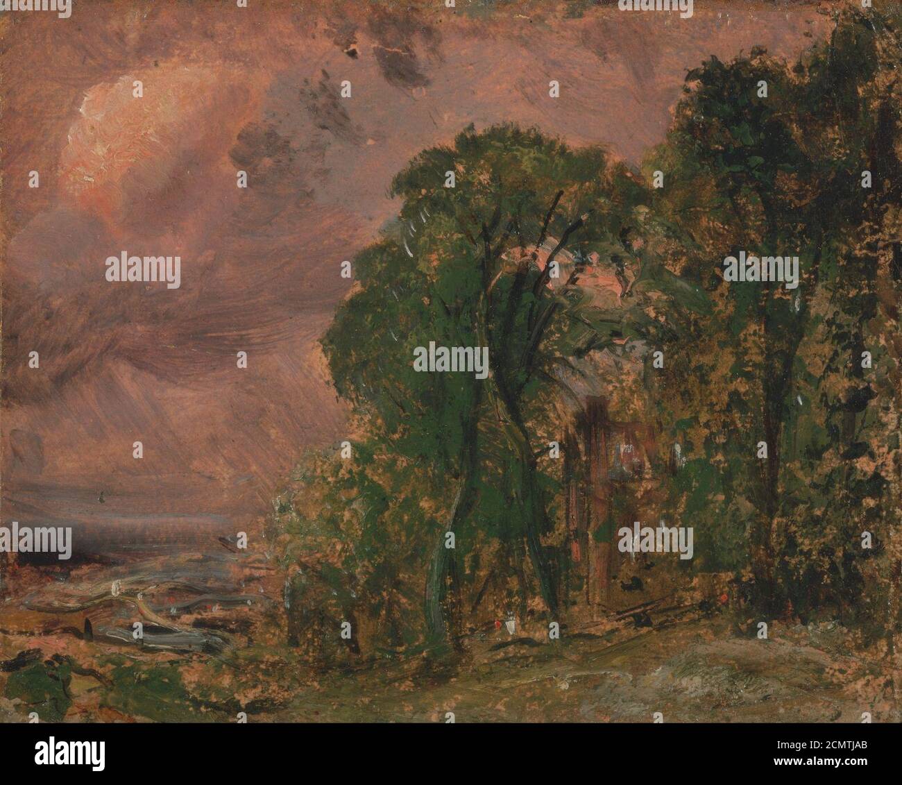 John Constable A View at Hampstead with Stormy Weather Stock Photo