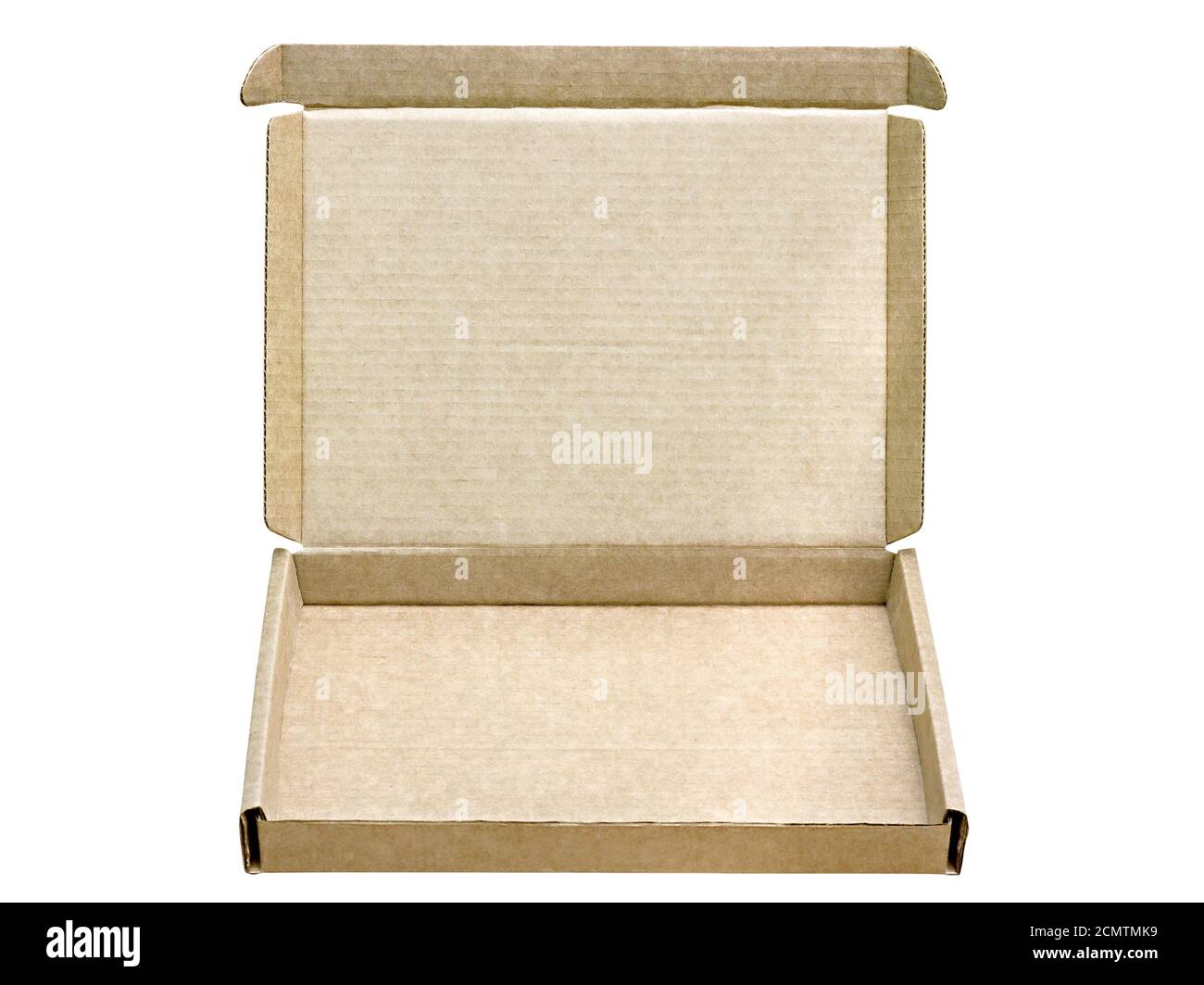 open cardboard box isolated on a white background Stock Photo