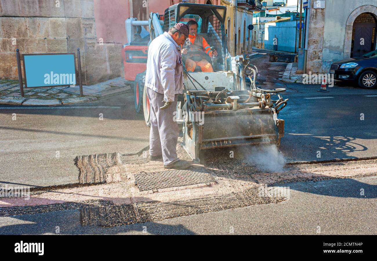 Milling drum for road milling machine. Milling of asphalt for road reconstruction accessory for