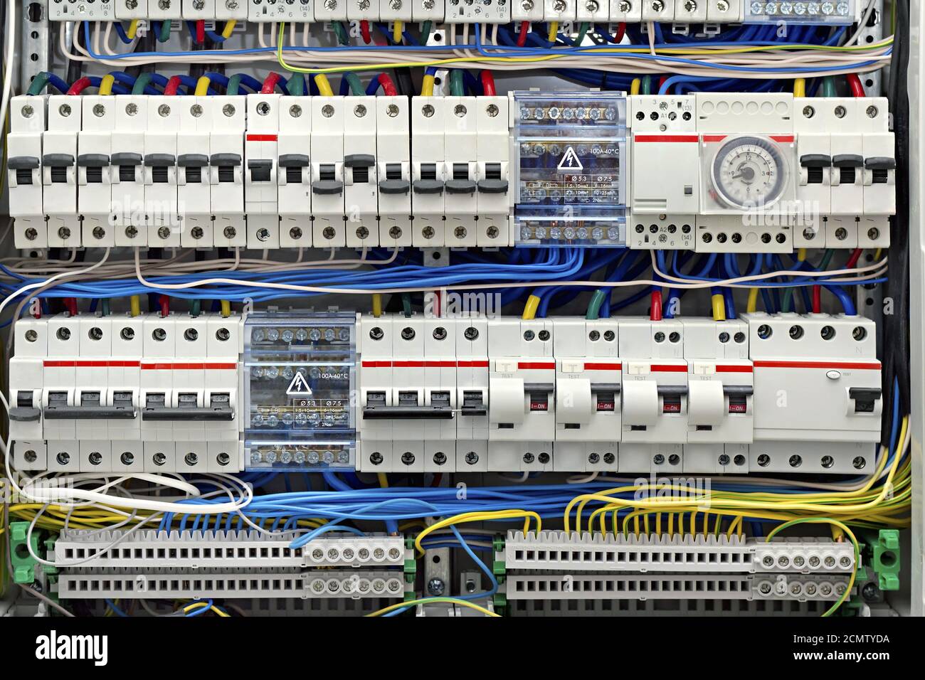 electrical panel with fuses closeup Stock Photo Alamy