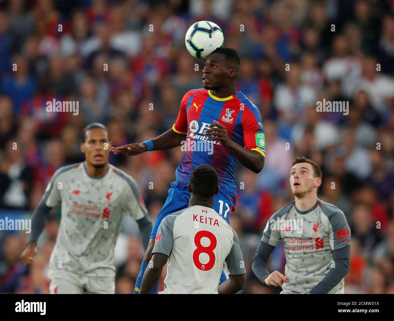 Soccer Football - Premier League - Crystal Palace v Liverpool - Selhurst Park, London, Britain - August 20, 2018  Crystal Palace's Christian Benteke in action           Action Images via Reuters/John Sibley  EDITORIAL USE ONLY. No use with unauthorized audio, video, data, fixture lists, club/league logos or 'live' services. Online in-match use limited to 75 images, no video emulation. No use in betting, games or single club/league/player publications.  Please contact your account representative for further details. Stock Photo