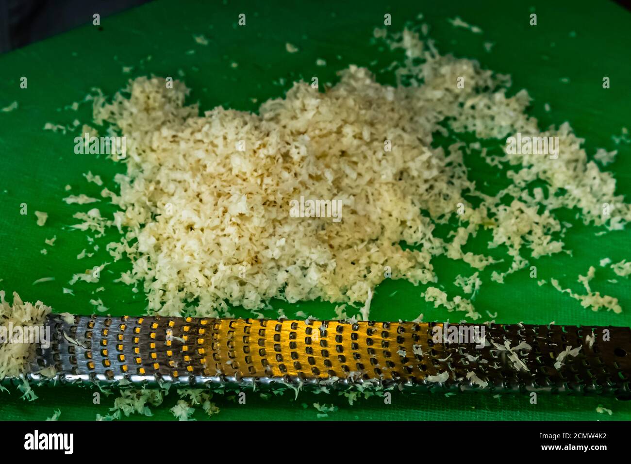 How to shave horseradish without cutting yourself? Stock Photo