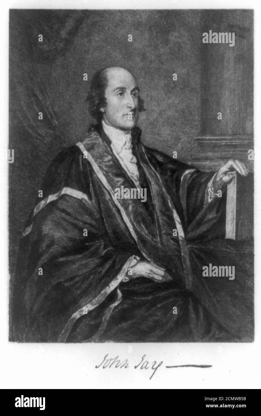 John Jay, threequarter length portrait, seated, facing right; left