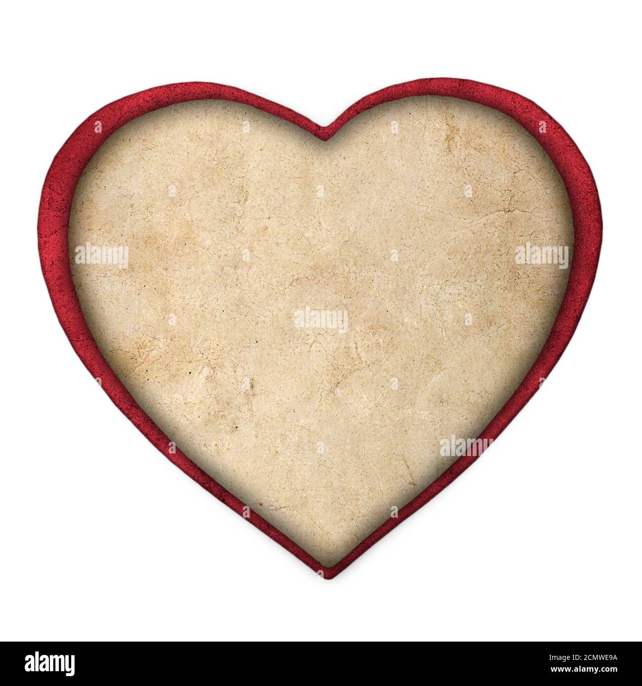 red paper heart isolated on white background Stock Photo - Alamy