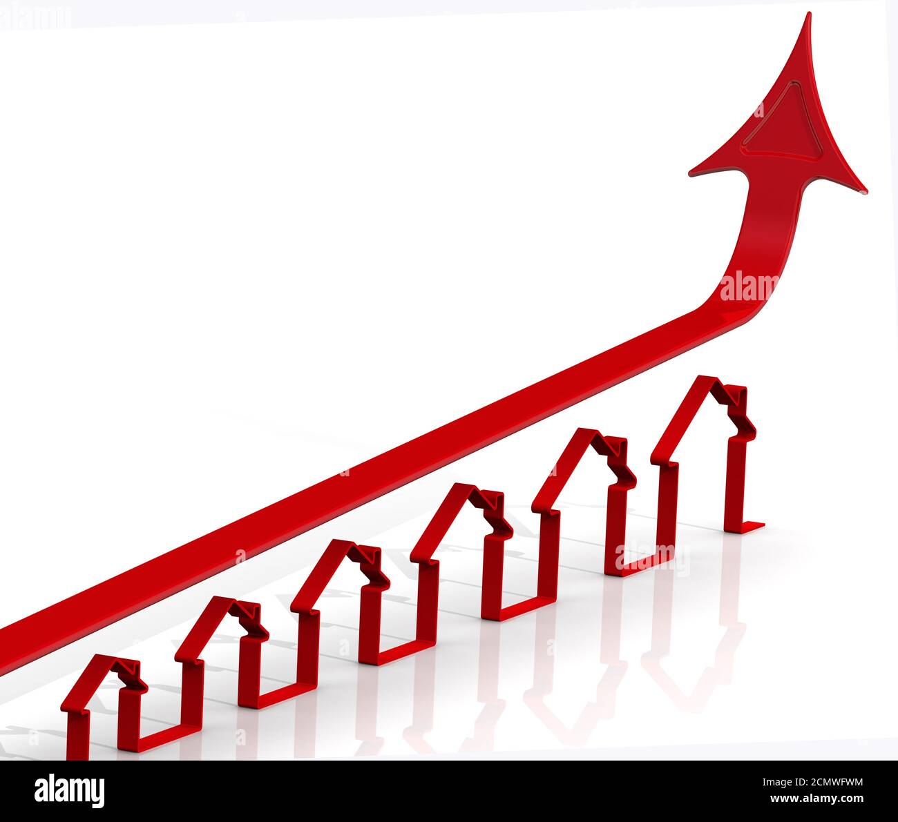 Rising real estate prices. Graph of rapid growth with the contours of