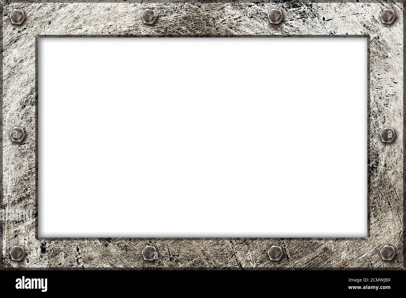 metallic texture framed frame with bolts Stock Photo - Alamy