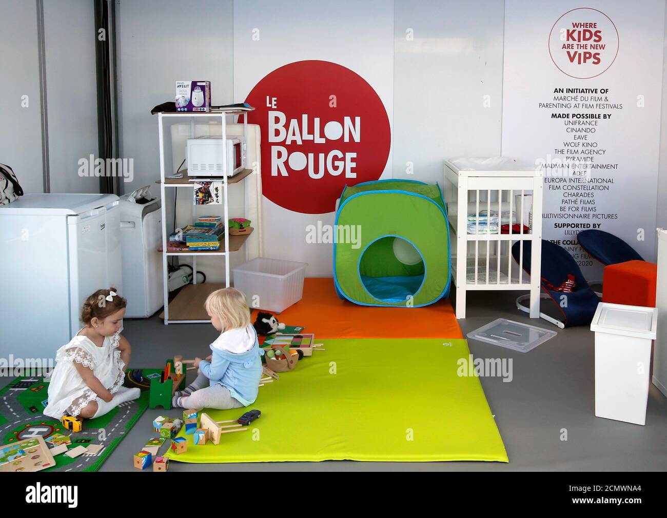 72nd Cannes Film Festival - Le Ballon Rouge initiative - Cannes, France,  May 15, 2019. Children are seen at Le Ballon Rouge Kids Pavilion located at  the Village International Pantiero. REUTERS/Regis Duvignau