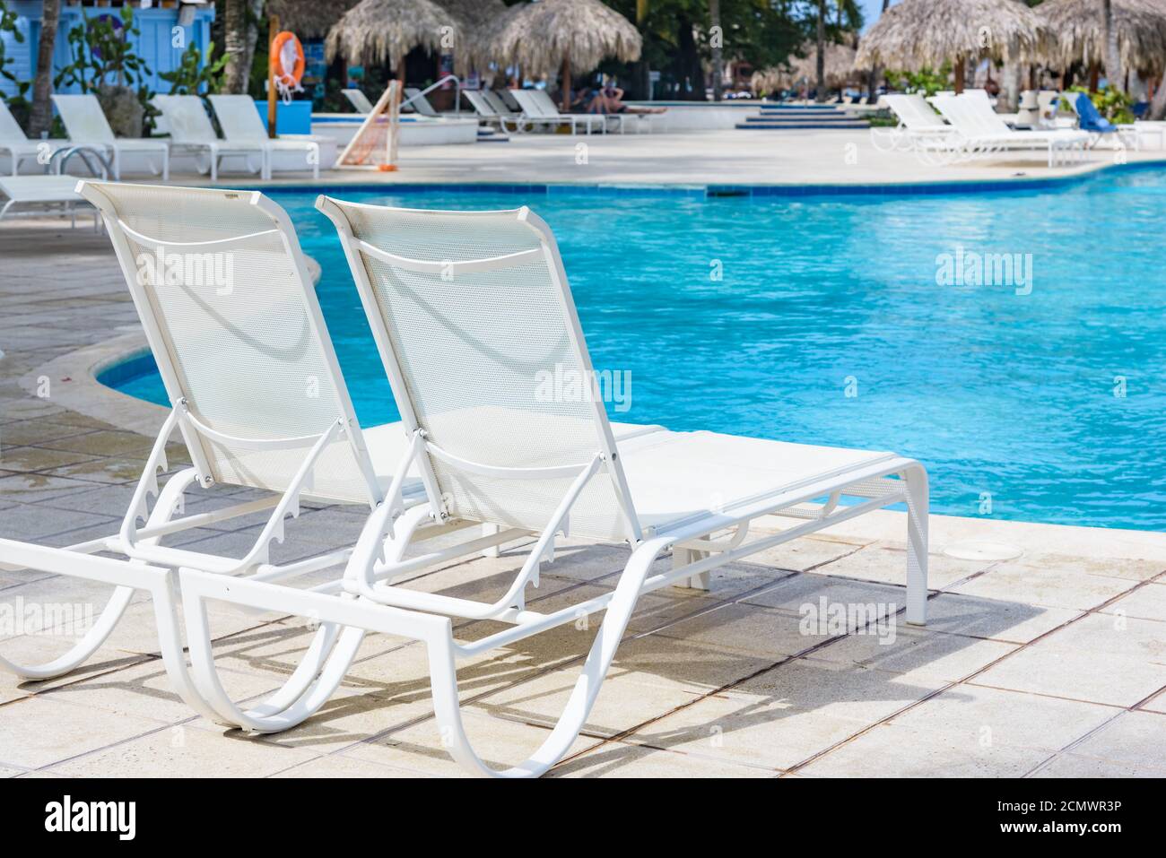 chaise lounge by the pool Stock Photo Alamy