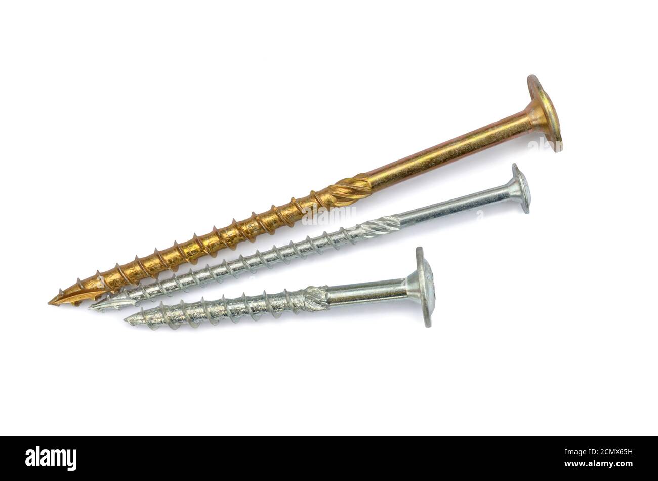 Metal fasteners. Various tapping screws Stock Photo