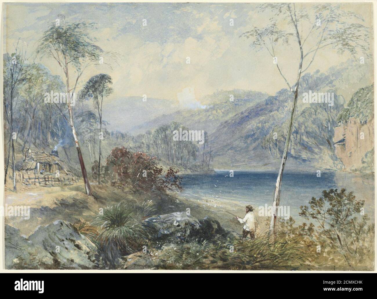 John Skinner Prout, Fairlight Glen on the Warragambra. Stock Photo