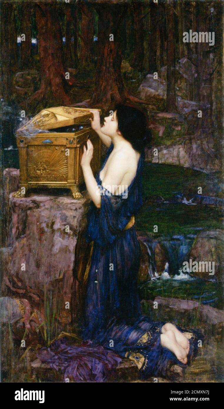 絵画 Pandora John William Waterhouse - Pandora, 1896 Stock Photo - Alamy