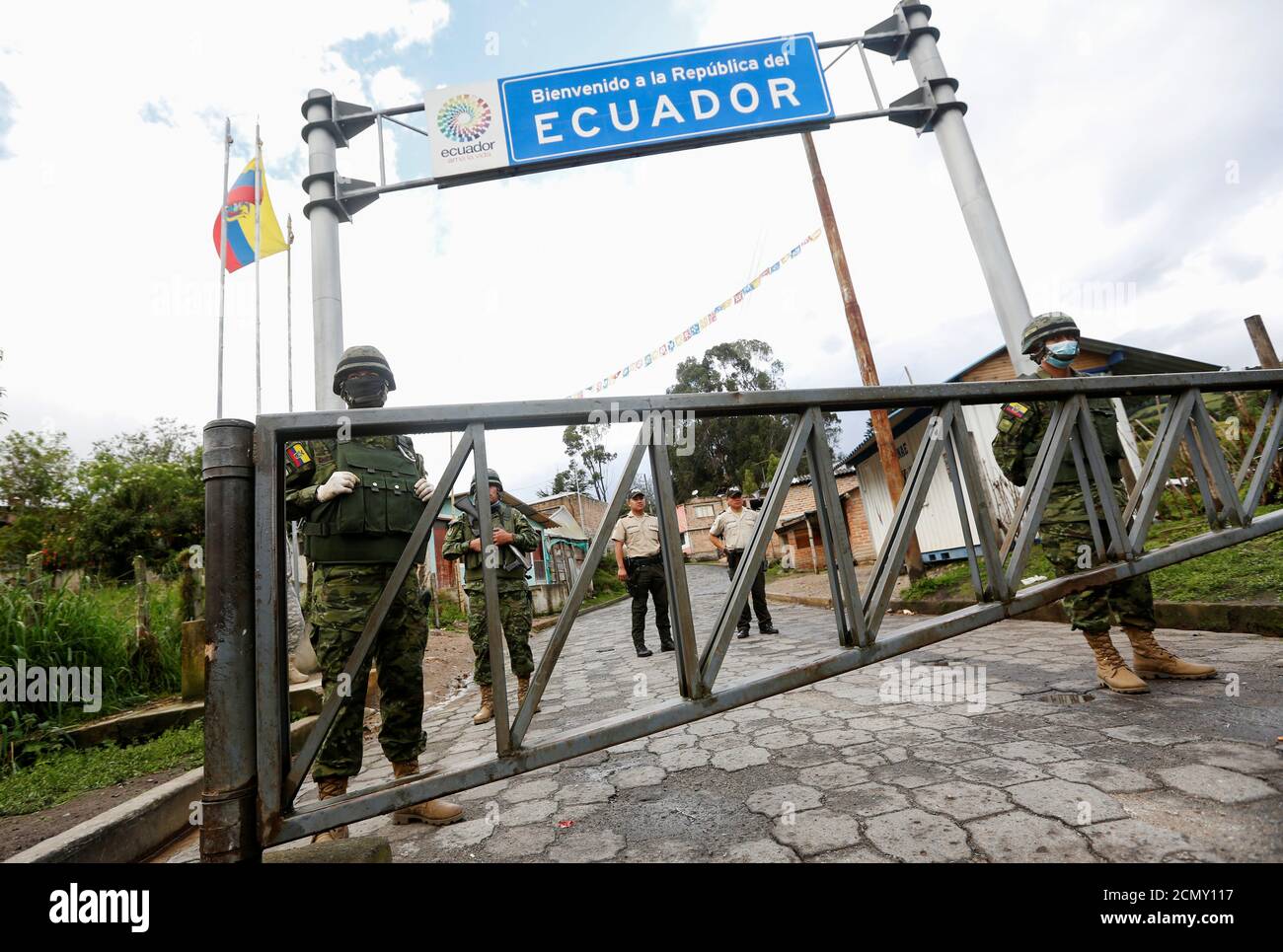 Soldiers Stand Guard At The Ecuadoran Side Of A Border Crossing With Colombia In Tufino Ecuador After Ecuador S Government Announced The Closure Of Its Borders From Sunday To All Foreign Travelers Due