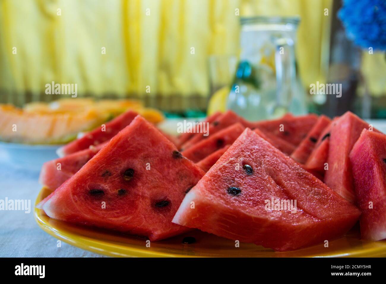 Watermelon triangle slices Stock Photo - Alamy