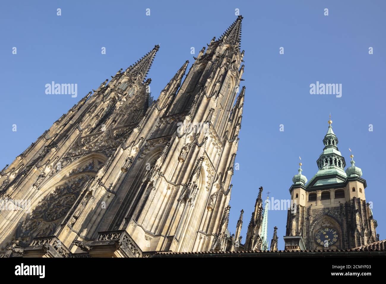St. Vitus Cathedral, Prague Castle, Prague, Bohemia, Czech Republic, Europe Stock Photo