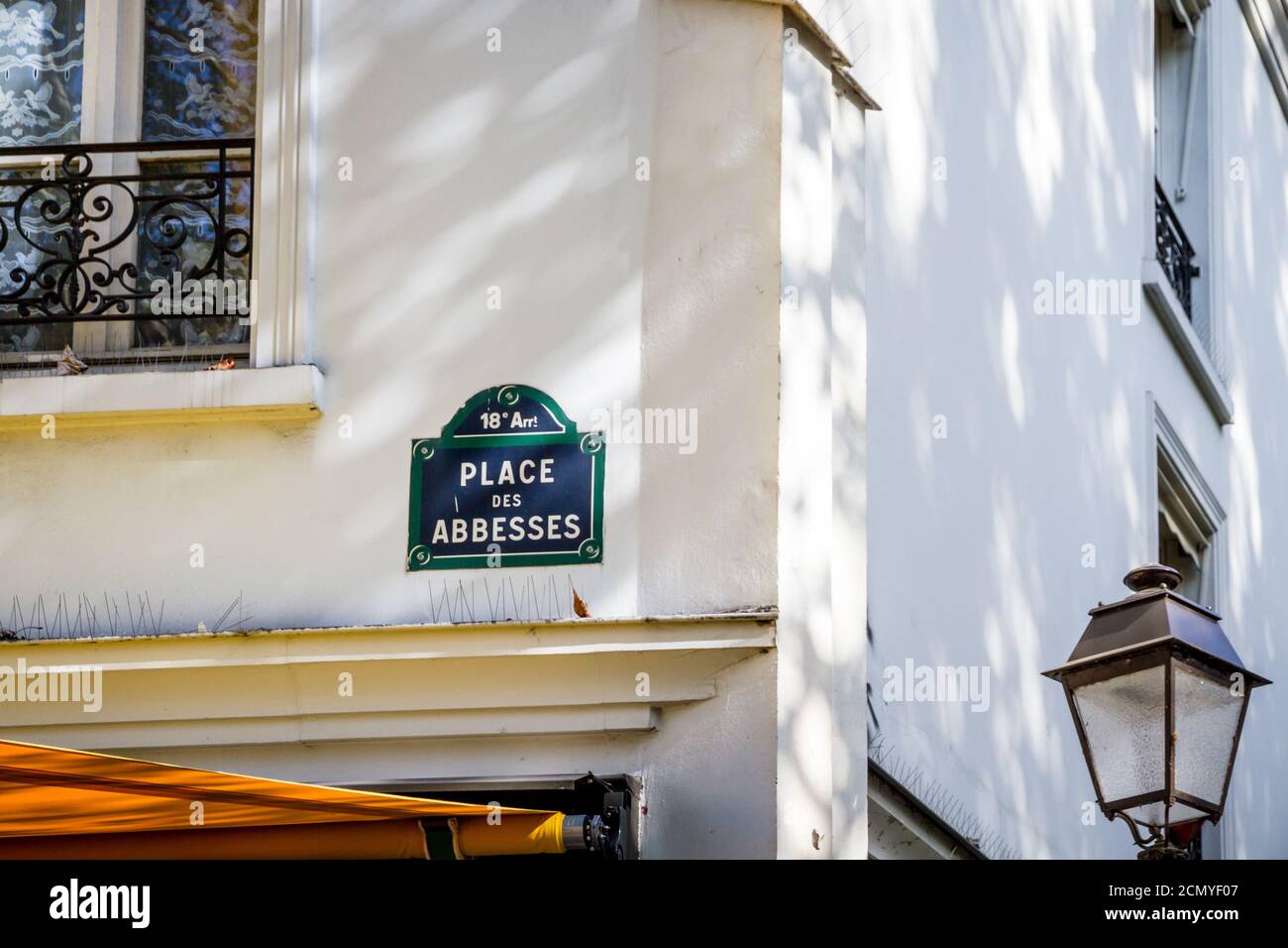 Place des Abbesses street sign, Paris, France Stock Photo