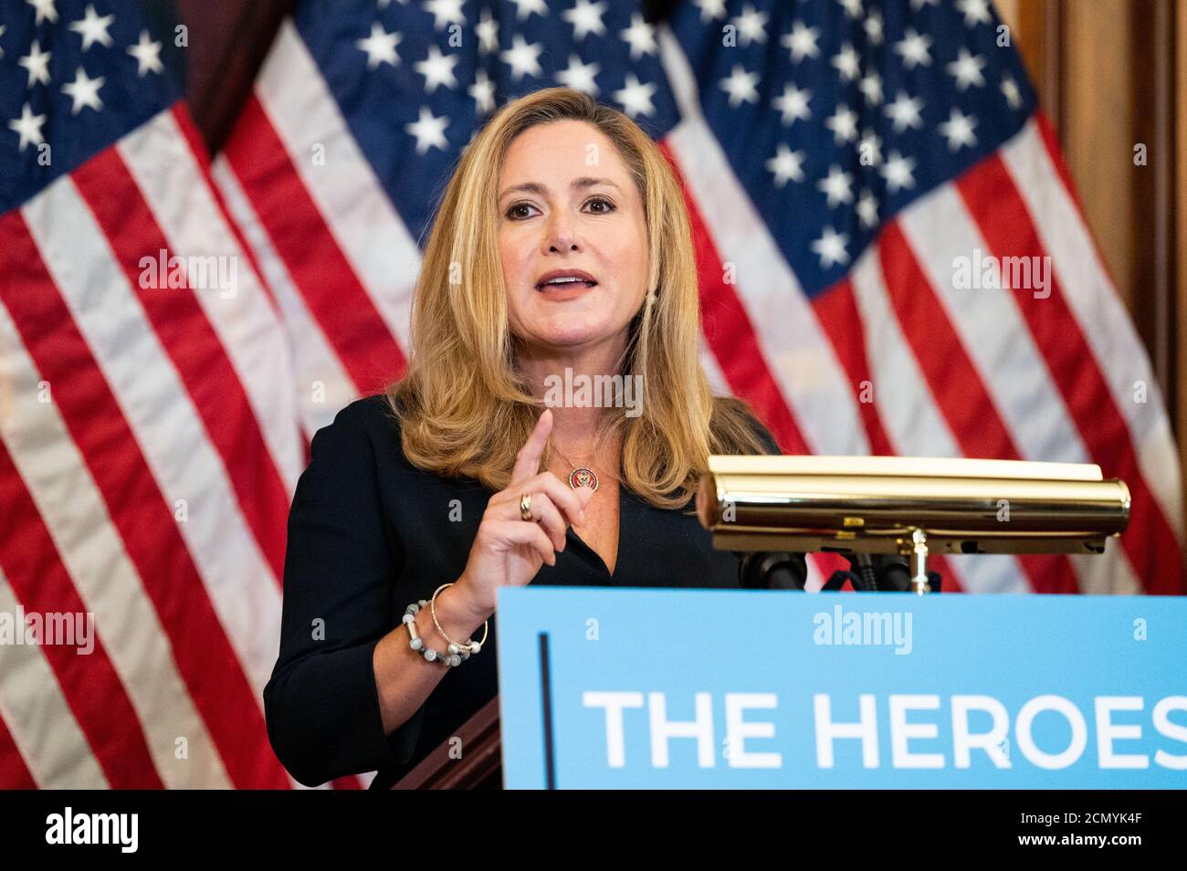 Washington, U.S. 17th Sep, 2020. September 17, 2020 - Washington, DC, United States: U.S. Representative Debbie Mucarsel-Powell (D-FL) speaking at a press conference in the Rayburn Room at the U.S. Capitol. (Photo by Michael Brochstein/Sipa USA) Credit: Sipa USA/Alamy Live News Stock Photo