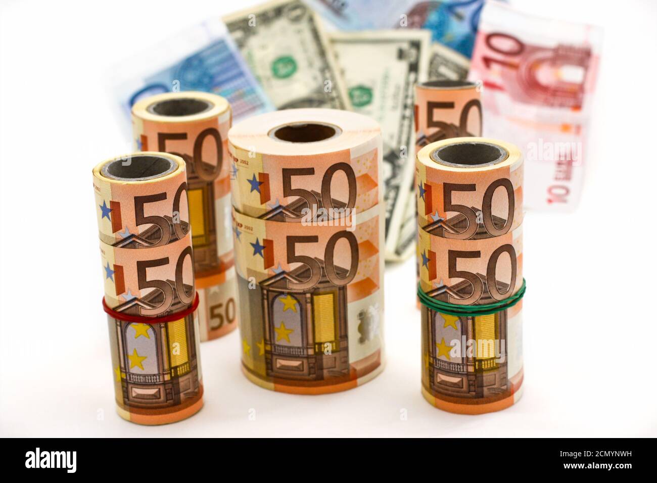 Banknotes of different denominations, large and small Stock Photo - Alamy