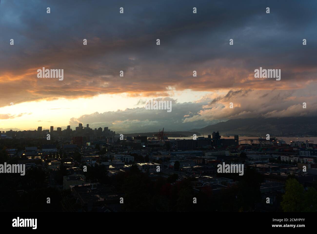 Vancouver Doom Sky or Paradise opening, Cloud and light, Vancouver BC Canada Stock Photo