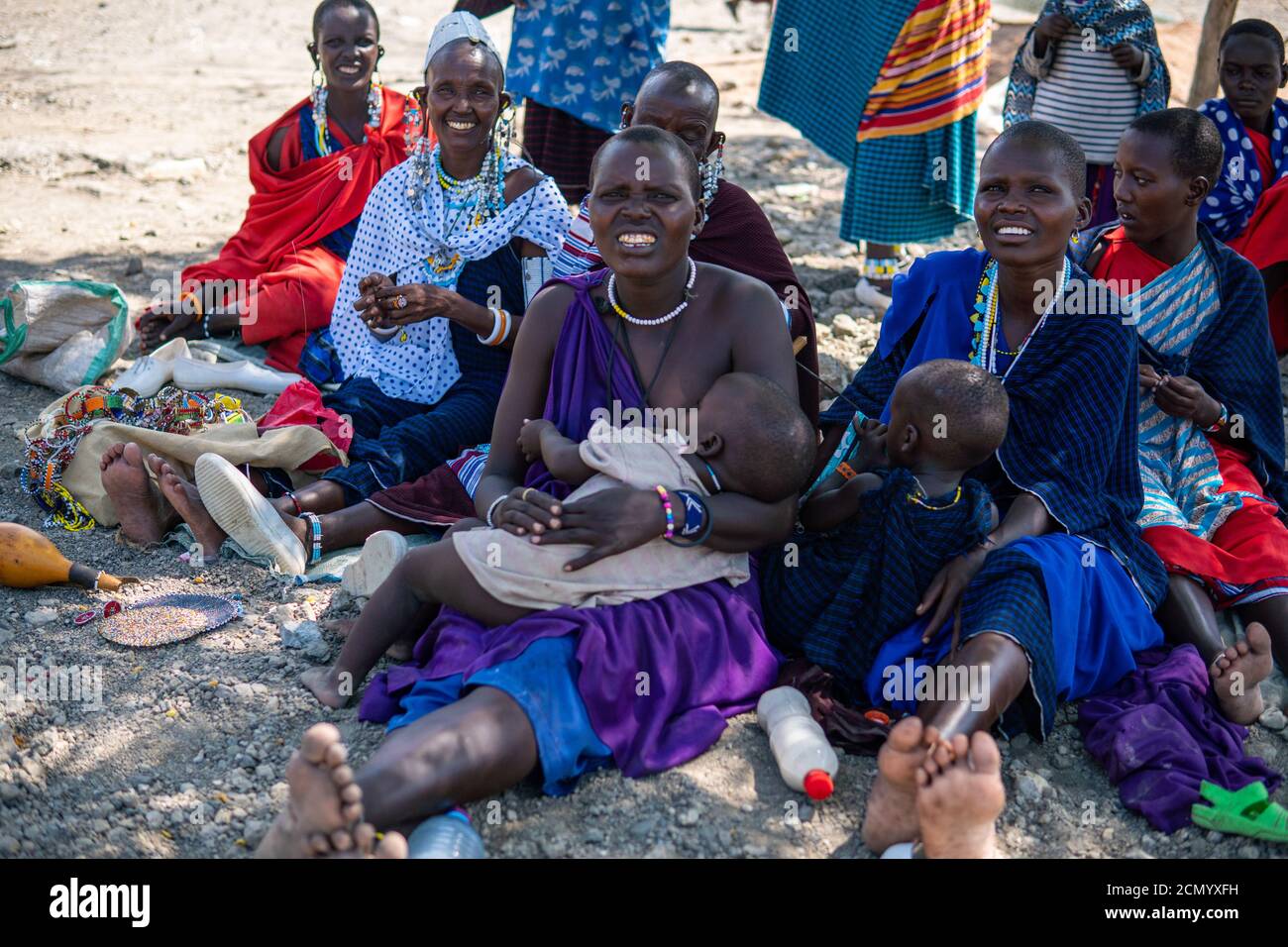 ENGARE SERO. TANZANIA - JANUARY 2020: Market Day in Indigenous Maasai in Traditional Village. Maasailand is the area in Rift Valley Between Kenya and Stock Photo