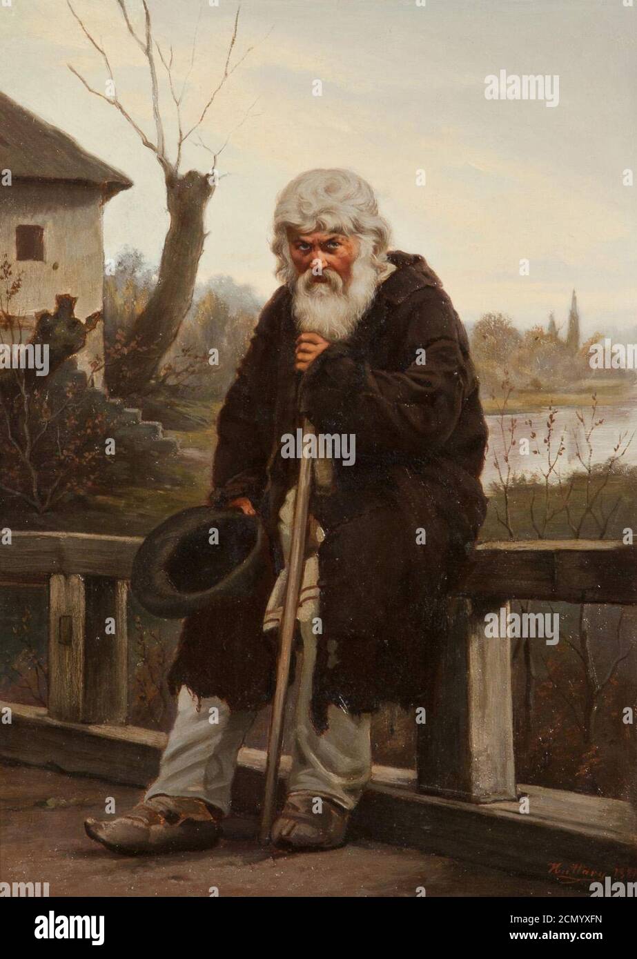 Josef Huttary Alter Bettler 1887. Stock Photo