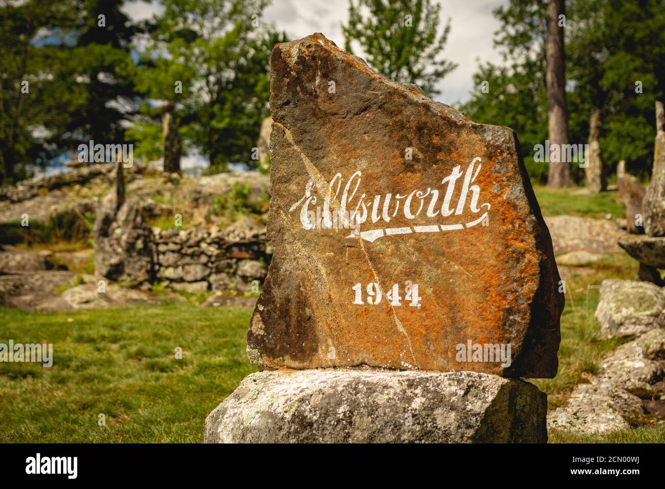Stone sculptures in the Ellsworth Rock Gardens in Voyageurs National Park, Minnesota Stock Photo