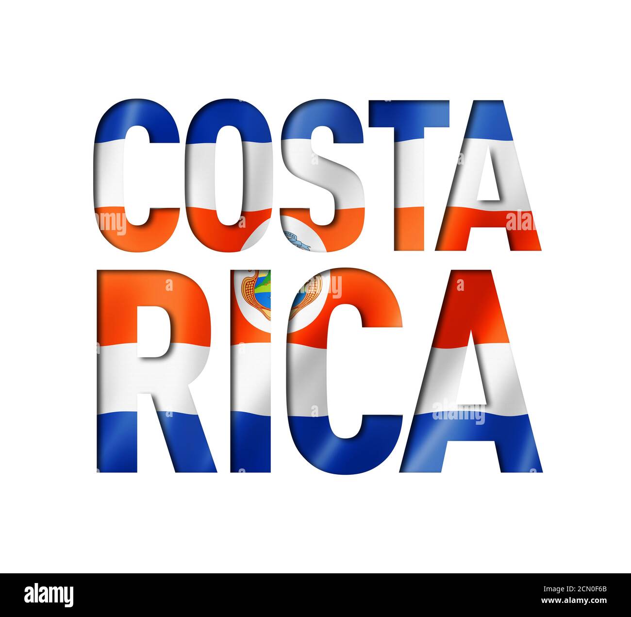 Costa Rican flag text font Stock Photo Alamy