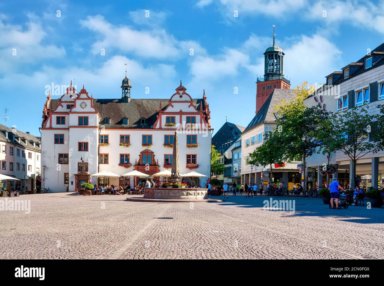 Darmstadt, Marktplatz - market square on a sunny day in summer Stock Photo
