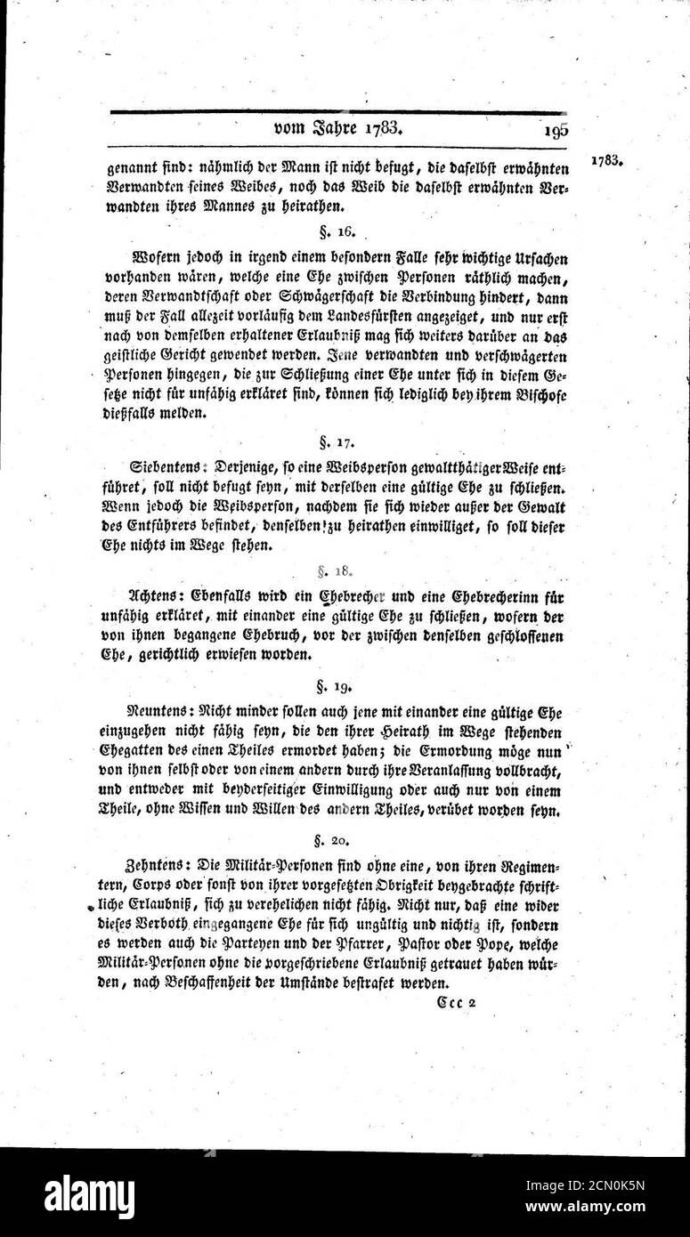 Joseph des Zweiten Gesetze und Verfassungen im Justiz-Fache (1780-1784) 195. Stock Photo