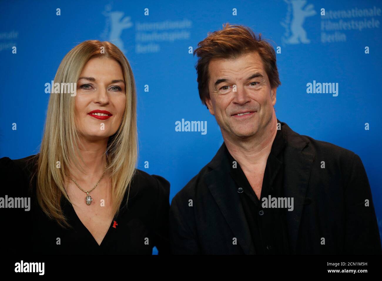 Directors and screenwriters Cordula Kablitz-Post and Campino pose during a  photocall to promote the movie "Weil du nur einmal lebst - Die Toten Hosen  auf Tour " (You Only Live Once -