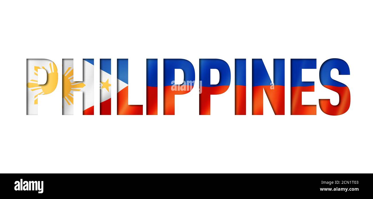 Philippines flag text font Stock Photo