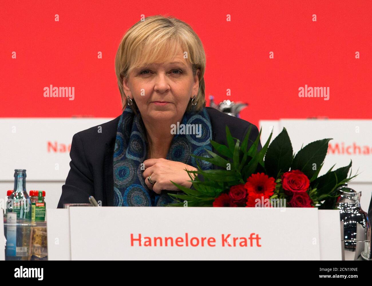 Northrhine-Westphalia State Premier Hannelore Kraft of the Social Democratic Party (SPD) attends a SPD party congress in Leipzig, November 15, 2013.   REUTERS/Thomas Peter (GERMANY - Tags: POLITICS) Stock Photo