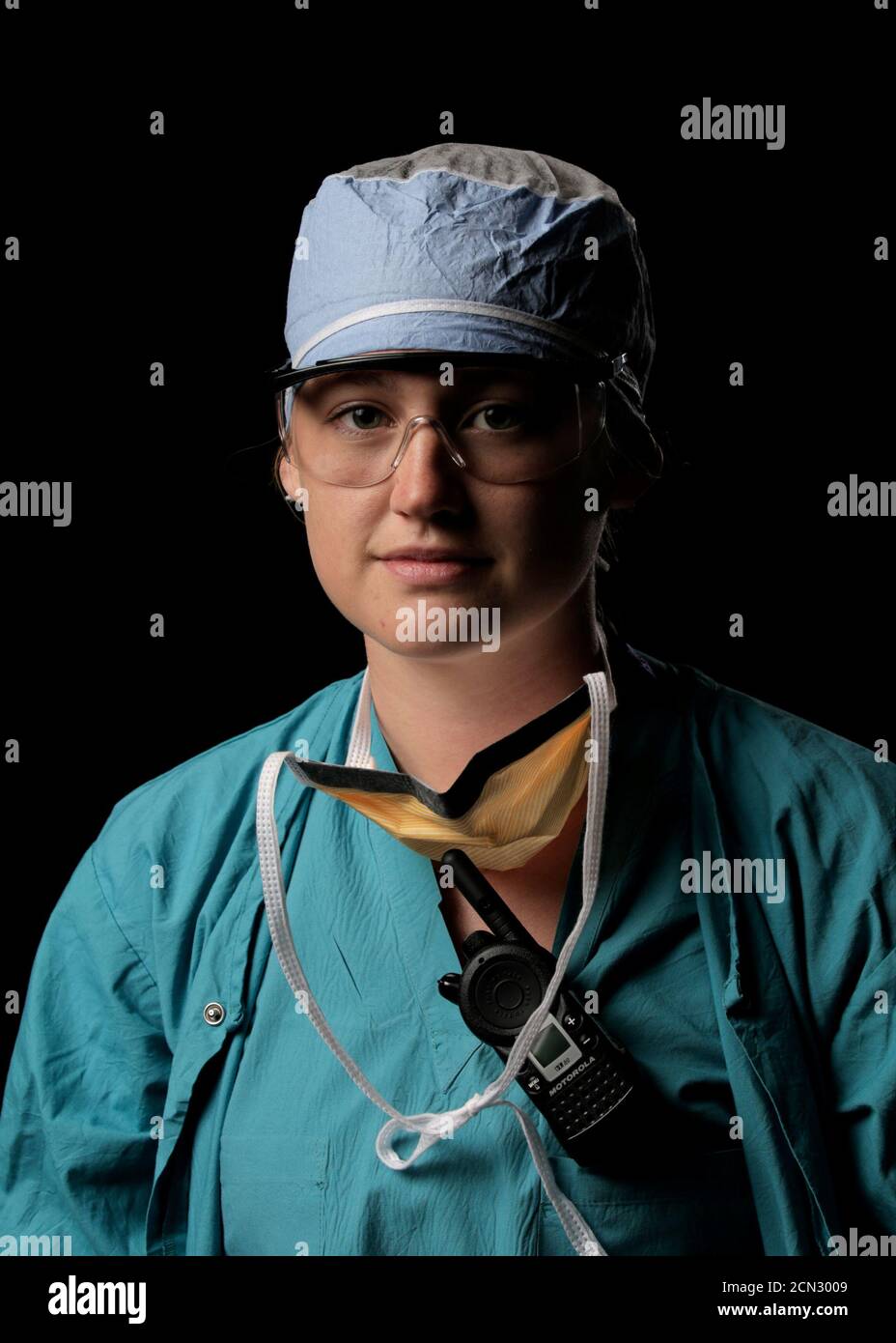 Hannah Hausman, a nurse in the emergency department that works on a team of COVID-19 nurses to plan for employee safety and a surge plan for increased COVID-19 patients, poses for a portrait at the Swedish Medical Center First Hill campus during the coronavirus disease (COVID-19) outbreak, in Seattle, Washington, U.S. April 20, 2020. 'Even though this time is stressful, I have become more thankful for my team and how we have come together and supported each other,' she says.  REUTERS/David Ryder Stock Photo