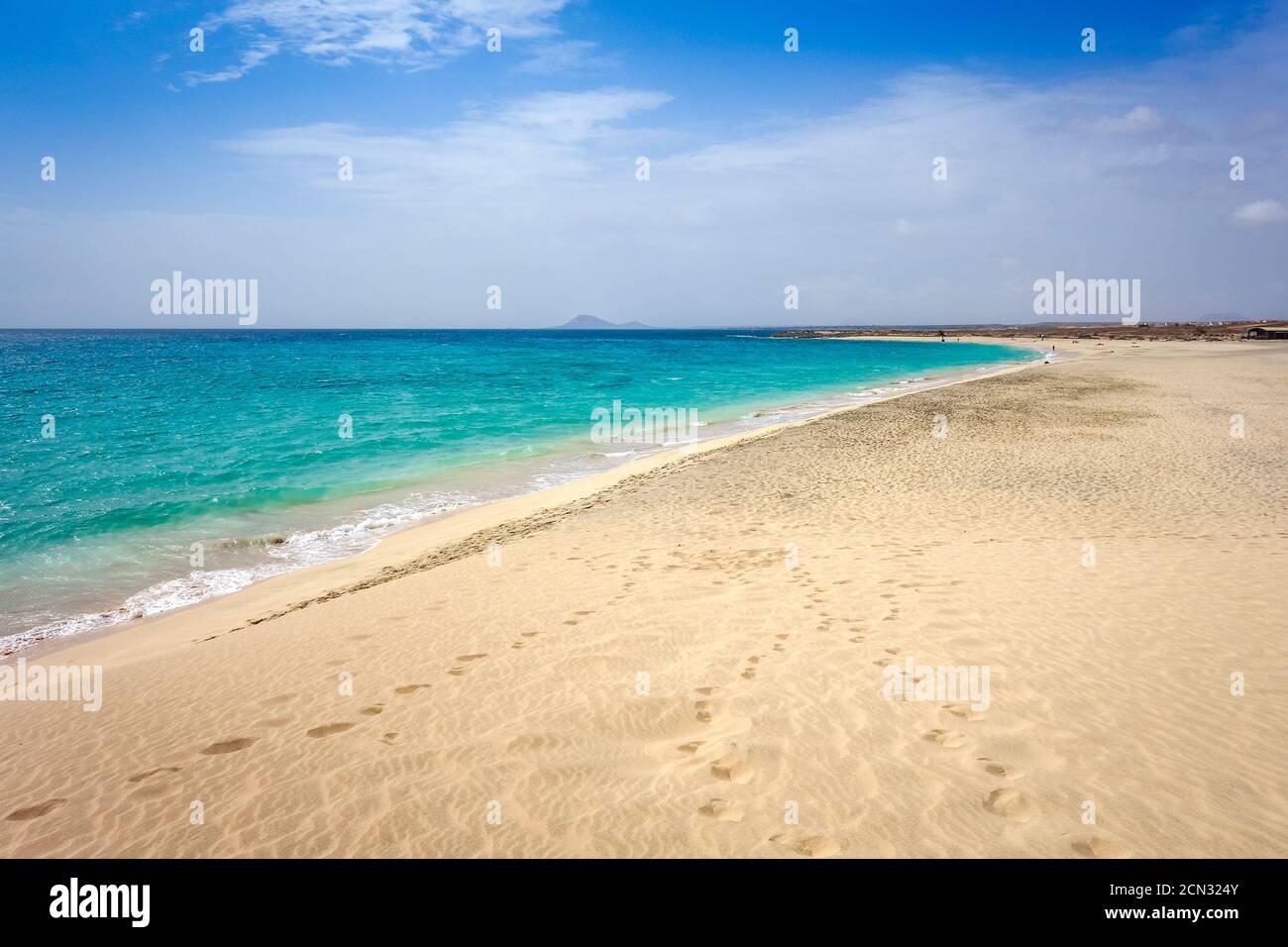 Ponta preta beach and dune in Santa Maria, Sal Island, Cape Verde Stock Photo