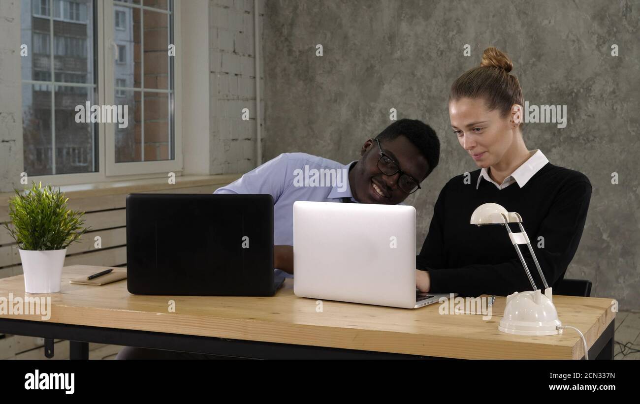 Two software developers working on a new project Stock Photo