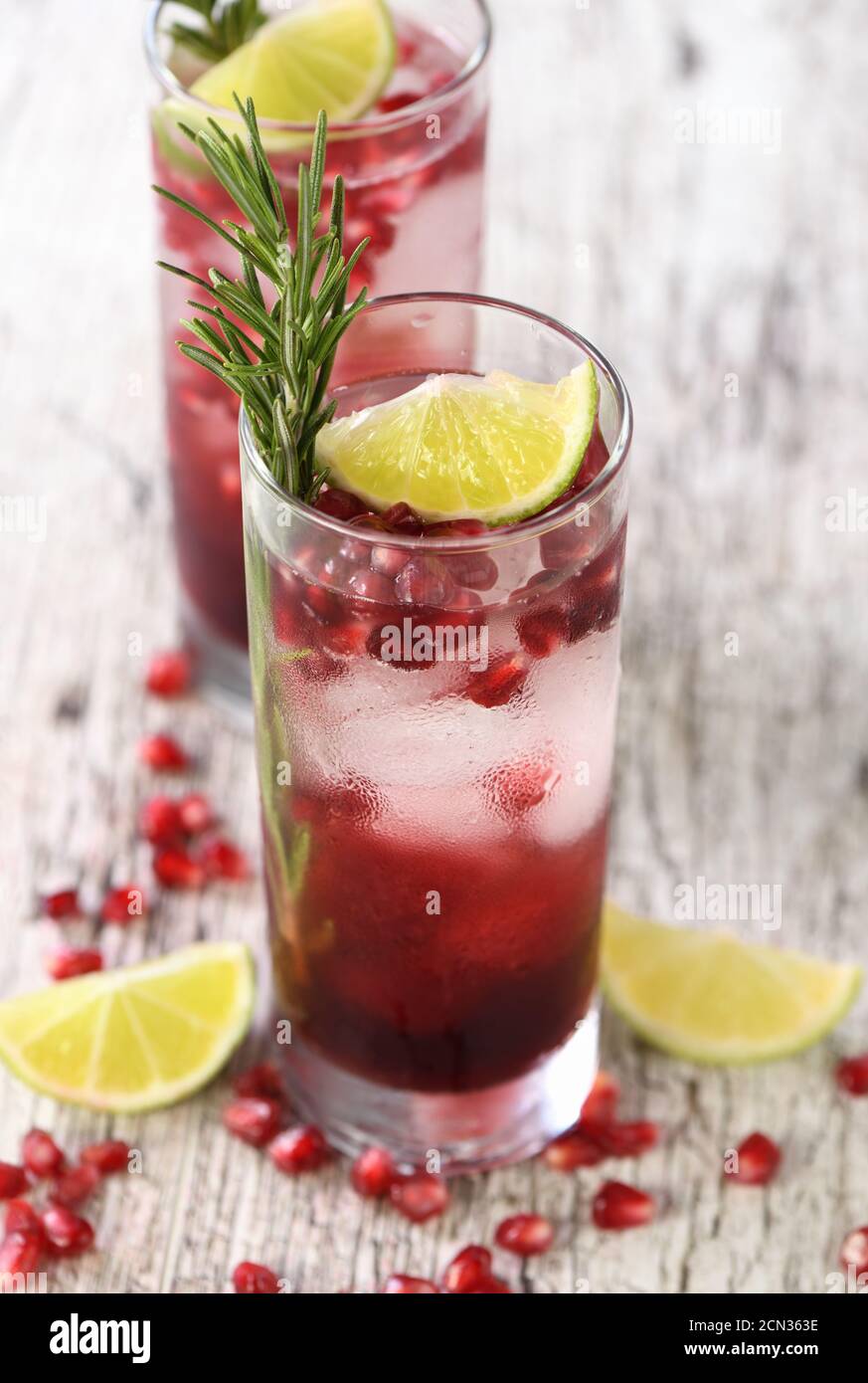 Pomegranate Gimlet a gin based cocktail with lime juice, gin can be