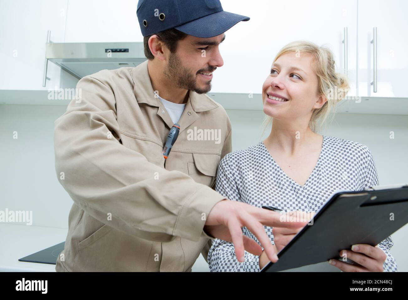 man and woman having conversation Stock Photo - Alamy