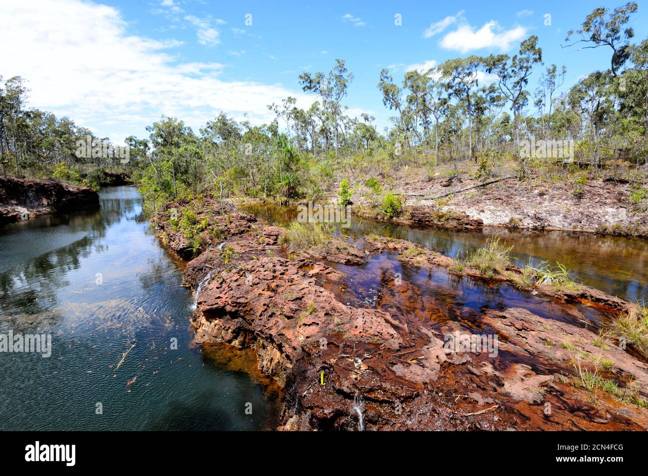 Arnhem Rivers Scenic view of the Giddy River with its red rocks, East Arnhem Land ...