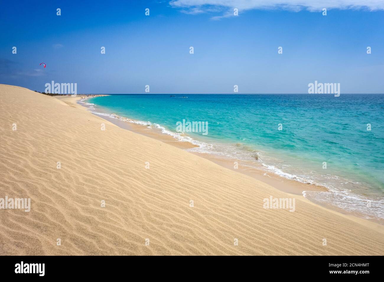 Ponta preta beach and dune in Santa Maria, Sal Island, Cape Verde Stock Photo
