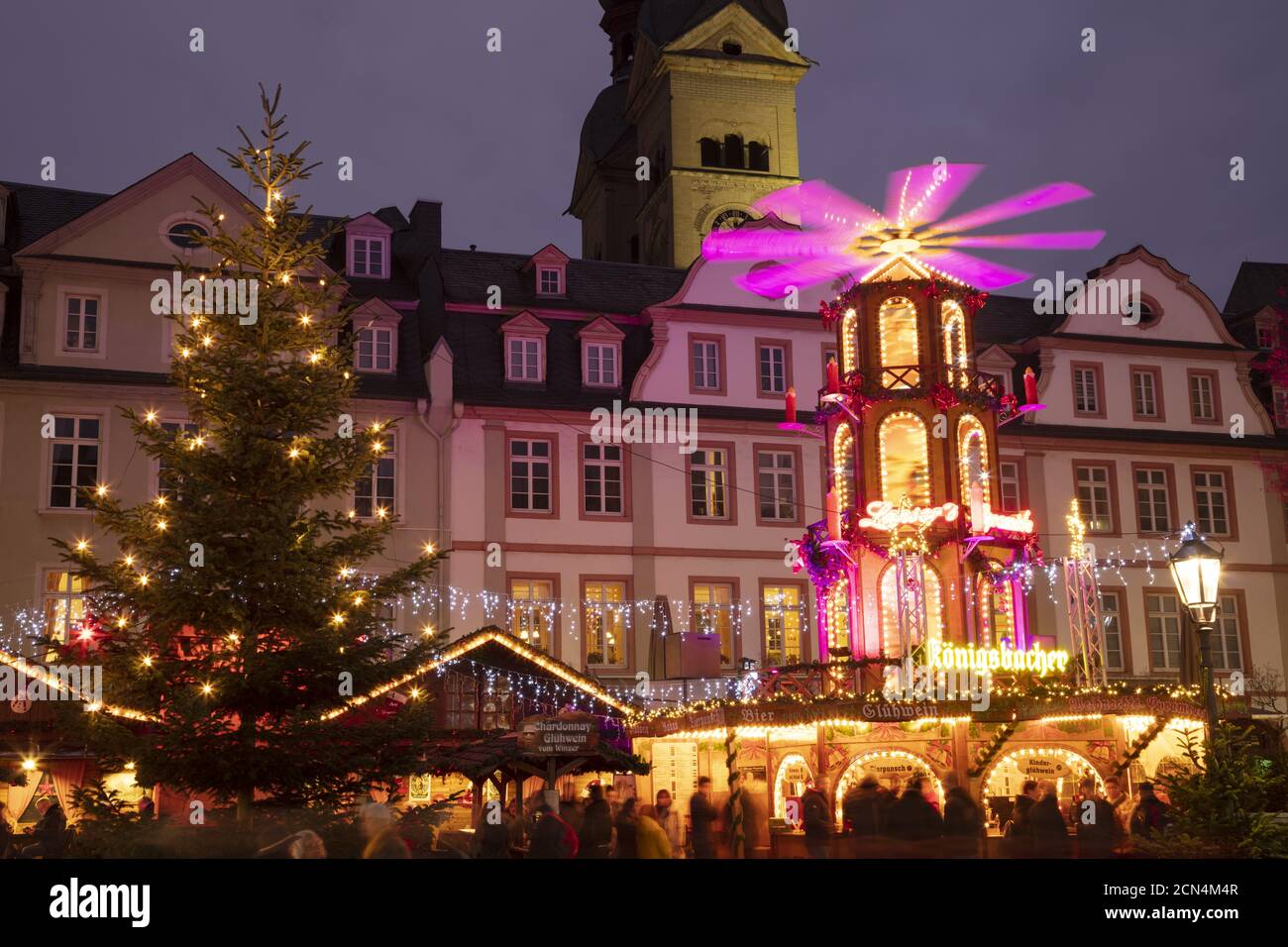Pyramid at the Christmas market, Koblenz Stock Photo Alamy