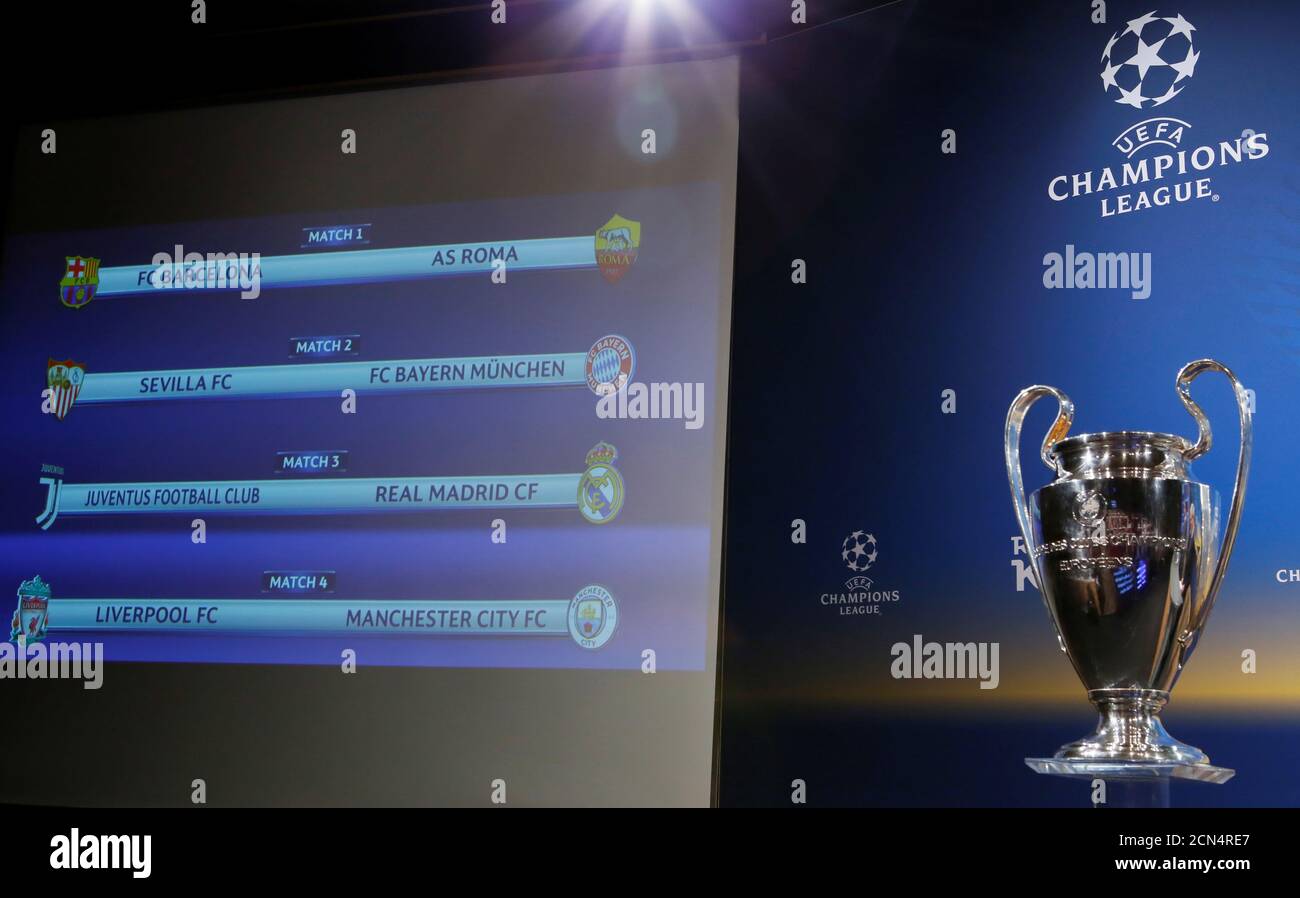 Soccer Football - Champions League Quarter-Final Draw - Nyon, Switzerland -  March 16, 2018 General view of the final draw REUTERS/Pierre Albouy Stock  Photo - Alamy