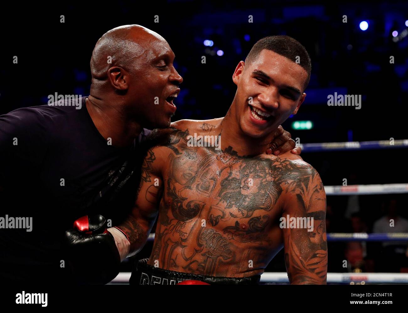 Boxing Conor Benn V Chris Truman Echo Arena Liverpool Britain April 21 18 Conor Benn Celebrates