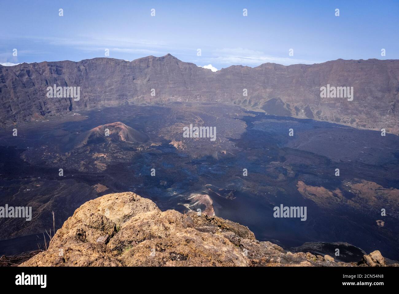 Cha das Caldeiras view from Pico do Fogo in Cape Verde Stock Photo - Alamy