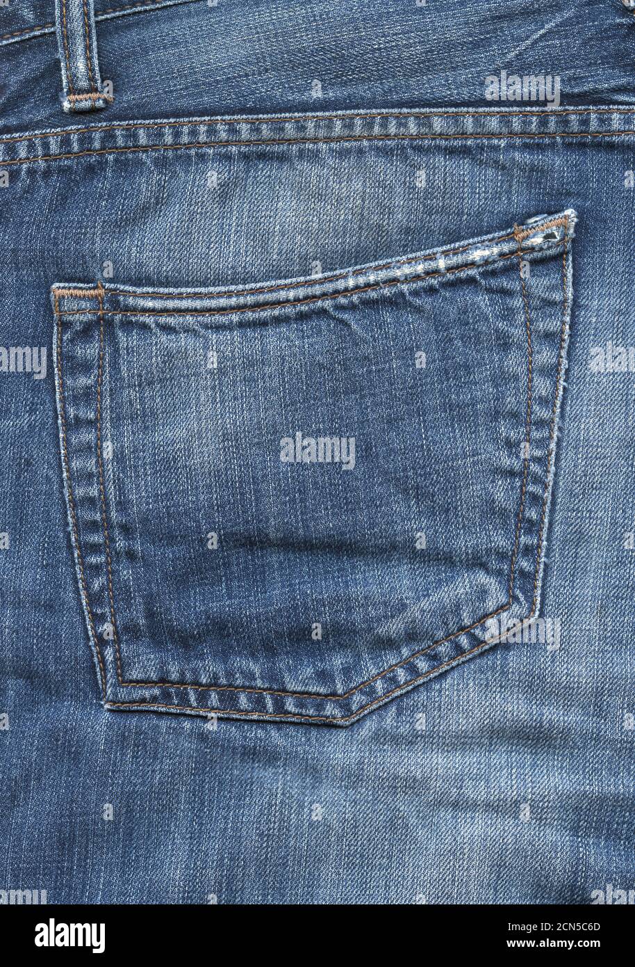 Blue denim pants pocket texture Stock Photo - Alamy