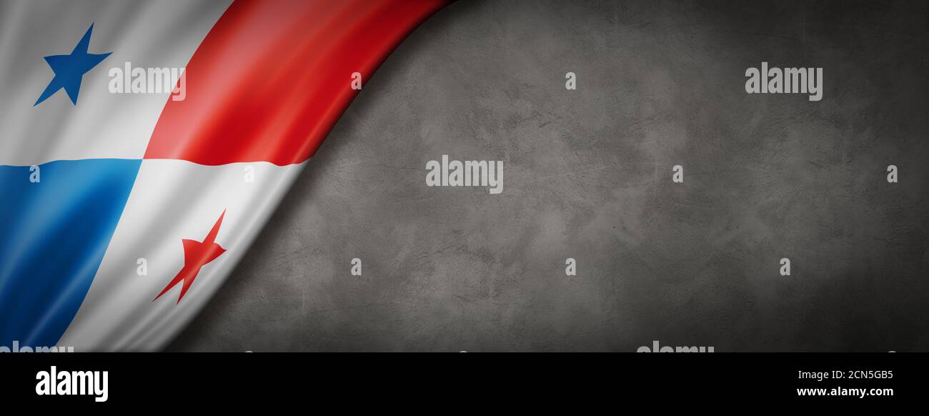 Panamanian flag on concrete wall banner Stock Photo - Alamy