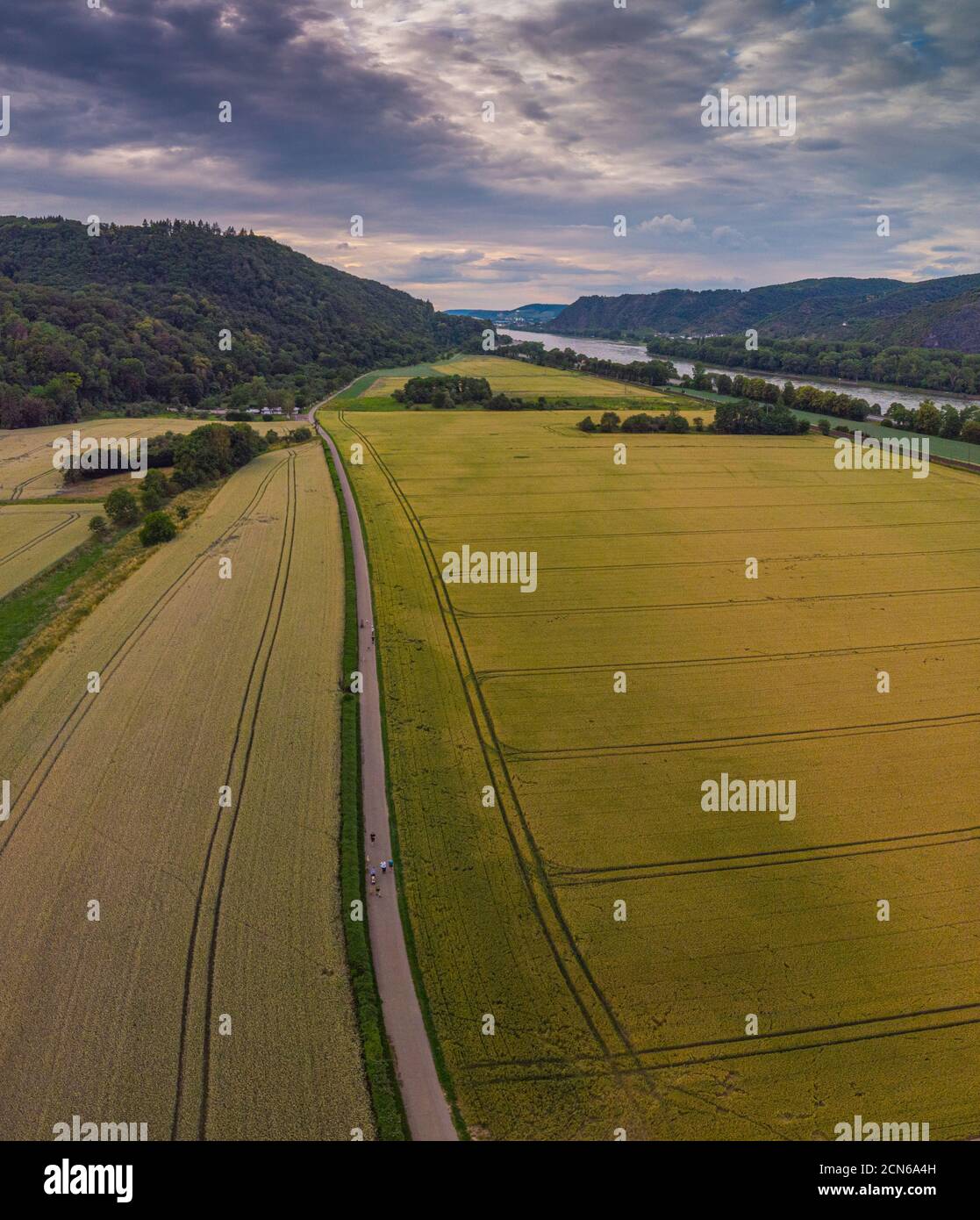 Aerial view of Andernach Namedy and the Rhine Stock Photo Alamy