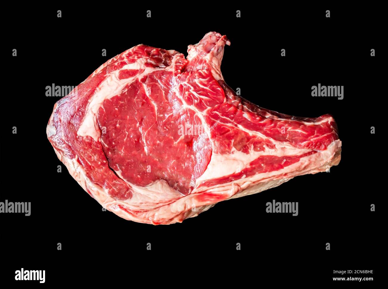 Beef prime rib isolated on black Stock Photo Alamy
