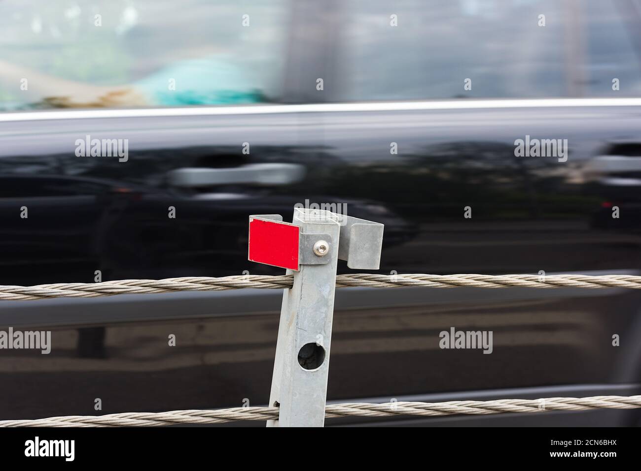 barrier on the road for traffic safety Stock Photo