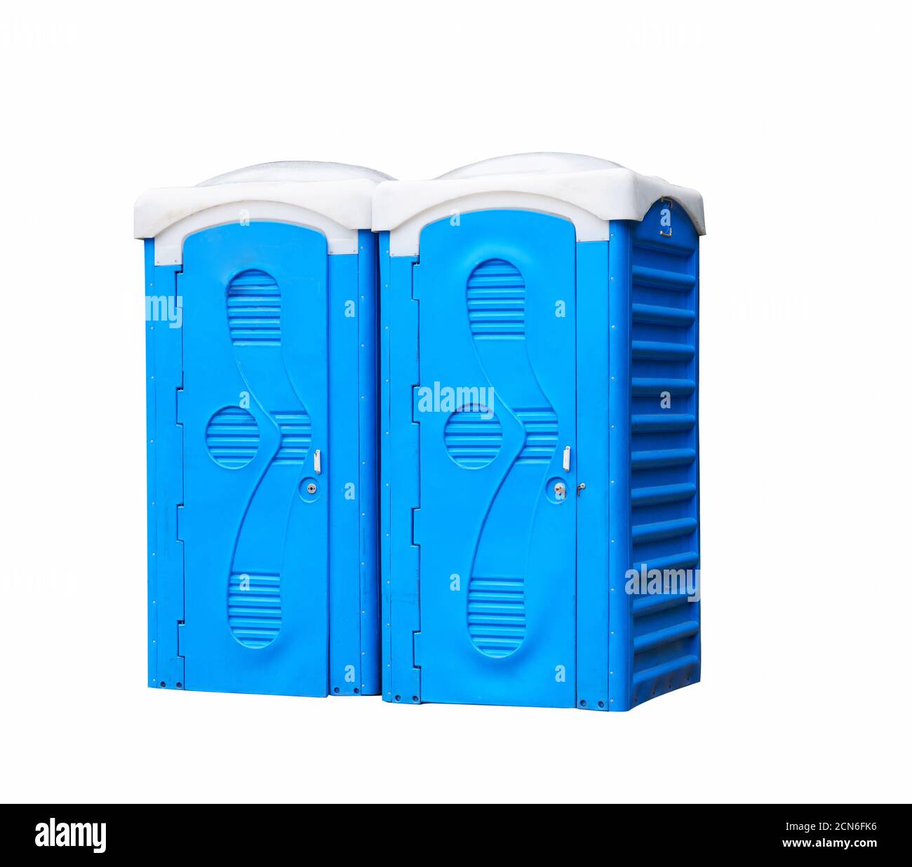 plastic street dry closet with two cabins Stock Photo